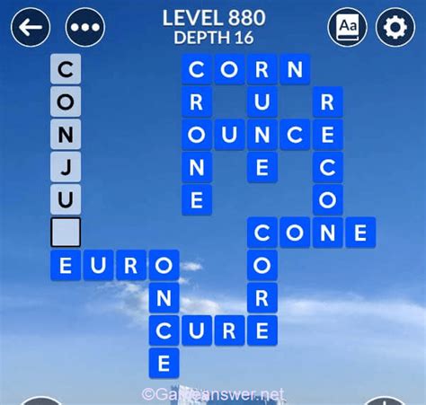 Wordscapes Level 880 Answers [ + Bonus Words ].